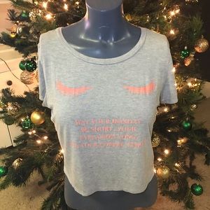 Gray and pink crop top